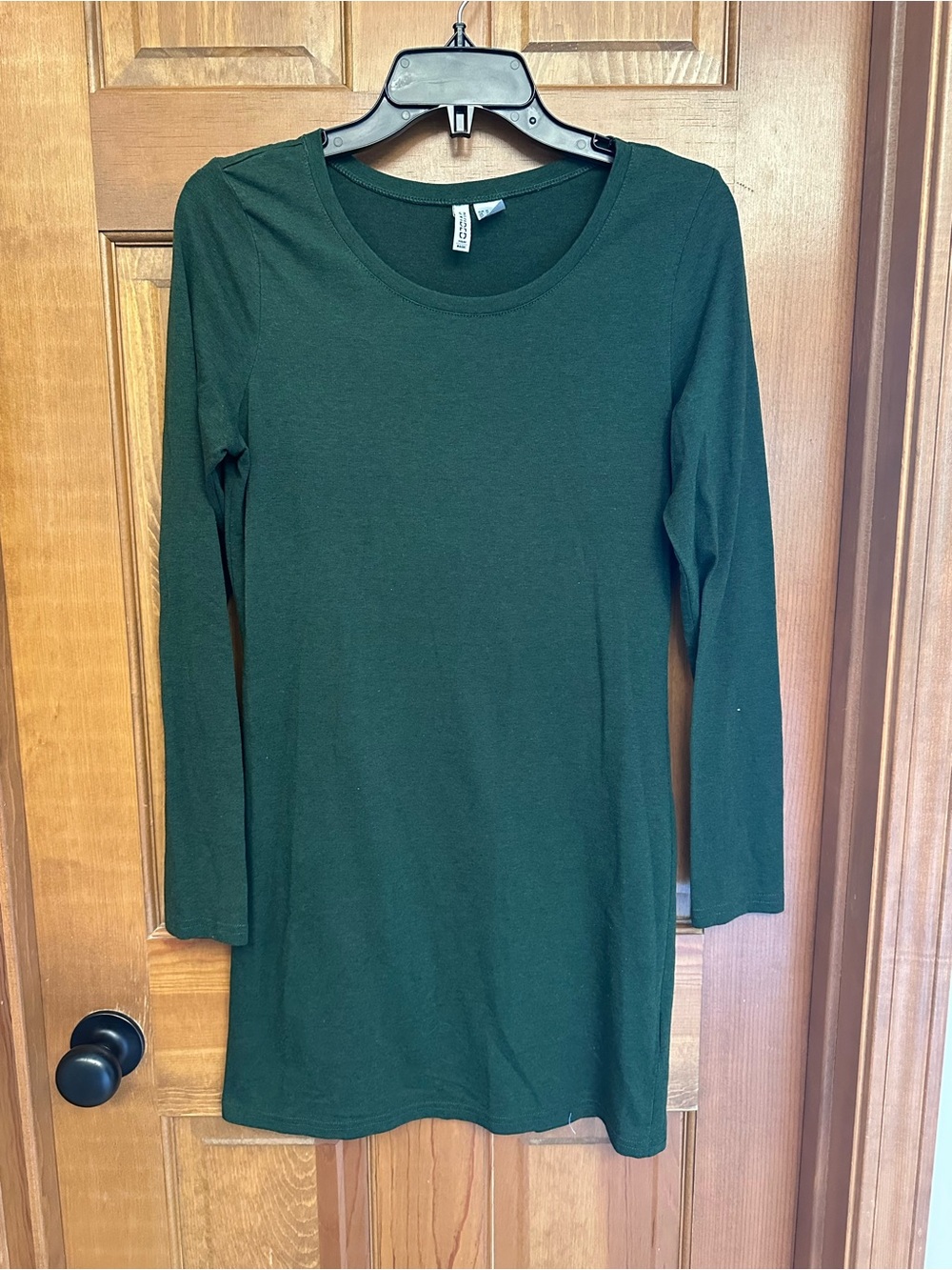 H&M Forest Green Long Sleeve T-Shirt Dress Size M